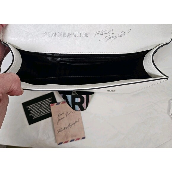 Karl Lagerfeld Paris Simone Flap Crossbody Handbag Pastel IVRY/CANDY Girlhood - Picture 7 of 10